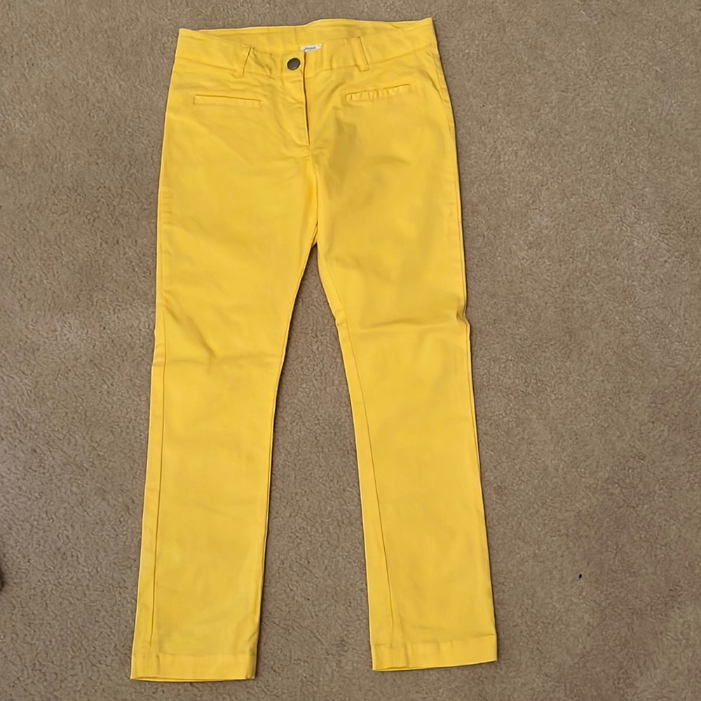 French brand Jacadi; size 12 girl; yellow, demin jeans